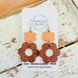 Wood Flower Earring