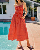 Stripe Cami Side Pocket Maxi Dress