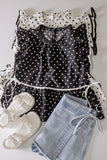 Romantic Polka Dot Ruffle Blouse
