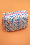 Toile Pattern Makeup Bag