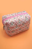 Toile Pattern Makeup Bag