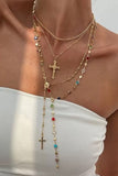 Boho Cross Lariat Necklace