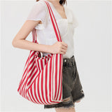 Striped Hobo Shoulder Tote