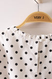 Romantic Polka Dot Ruffle Blouse