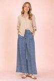Mineral Washed Chambray Wide Pants
