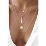 Boho Multi-layered Star Pendant Plated Necklace