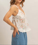 Floral Lace Trim Cami
