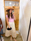 Floral Smocked Waist Skirt