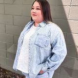 Indigo Button Up