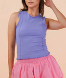Lettuce Hem Casual Fitted Knit Top