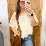 Flower Eyelet Top