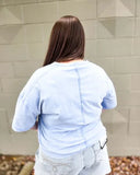 Mineral Washed Knit Top With Pocket