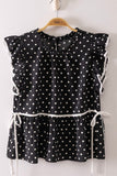 Romantic Polka Dot Ruffle Blouse
