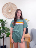 Striped Tee/shorts Set