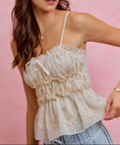 Floral Embroidered Baby Doll Tank
