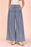 Mineral Washed Chambray Wide Pants
