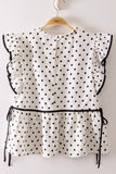 Romantic Polka Dot Ruffle Blouse