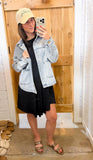 Short Sleeve Round Hem A-line Dress With Side Pockets