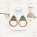 Wood Hoop Earring: Olive