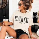 Black Cat Energy Halloween Graphic Tee