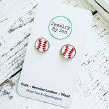Stud Earring: Baseball