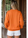 Pumpkin/fall Letter Print Mock Neck Pullover Sweatshirt