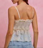 Floral Embroidered Baby Doll Tank