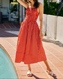 Stripe Cami Side Pocket Maxi Dress